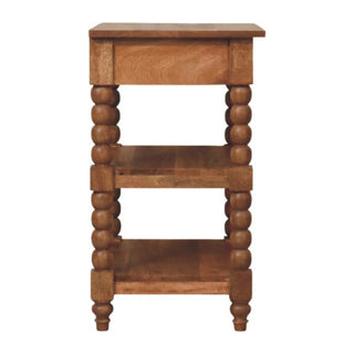 Isla Side Table With Drawer Barley Twist Legs Golden Teak Mango Wood