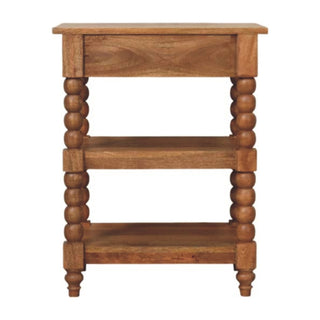 Isla Side Table With Drawer Barley Twist Legs Golden Teak Mango Wood