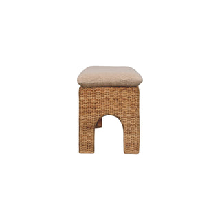 Harmony Rattan Bench Wicker Panel Cushioned Seat Natural Rattan