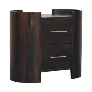 Velvet Mocha Curve Bedside