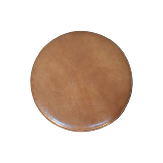Ribbed Leather Accent Stool