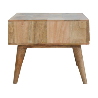 Nova Coffee Table with Storage Drawers White Geometric Carved Front