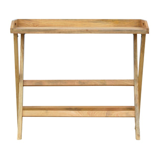 Foxley Writing Desk Mango Wood Folding X-Frame Legs With Butler Tray Top
