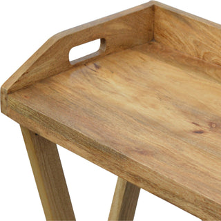 Foxley Writing Desk Mango Wood Folding X-Frame Legs With Butler Tray Top