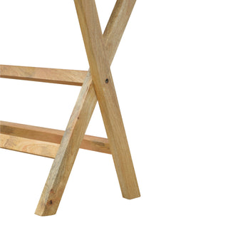 Foxley Writing Desk Mango Wood Folding X-Frame Legs With Butler Tray Top