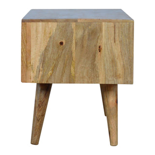 Nova Media Unit Oak & Hand-Painted White Sliding Door with Nordic Tapered Legs