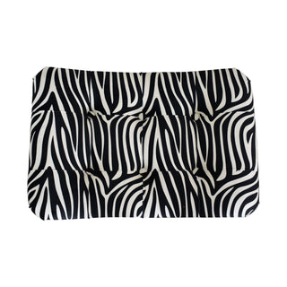 Zara Upholstered Bench Zebra Print Velvet Curved Saddle Seat Splayed Legs