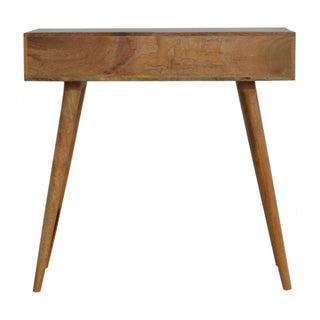 Prism Console Table with Drawers Diamond Carved Relief Oak Mango Wood