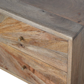 Solène Console Table with Drawers Mango Wood Sunburst Pattern