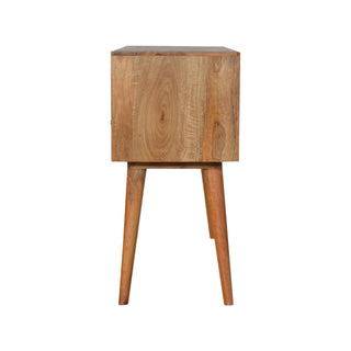 Solène Console Table with Drawers Mango Wood Sunburst Pattern