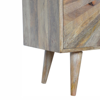 Fern Sideboard Cabinet Sunburst Marquetry Pale Oak Tapered Legs
