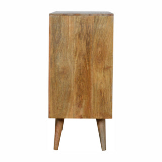 Fern Sideboard Cabinet Sunburst Marquetry Pale Oak Tapered Legs