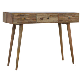 Tove Console Table with Drawers Sustainable Mango Wood Natural Oak