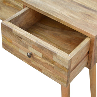 Tove Console Table with Drawers Sustainable Mango Wood Natural Oak