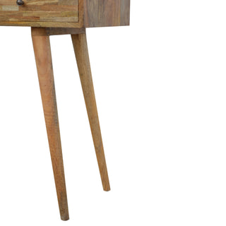 Tove Console Table with Drawers Sustainable Mango Wood Natural Oak
