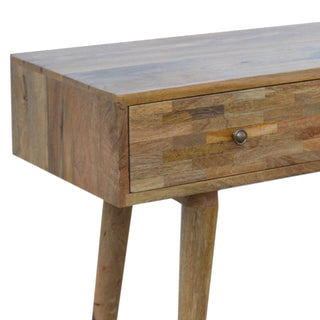 Tove Console Table with Drawers Sustainable Mango Wood Natural Oak