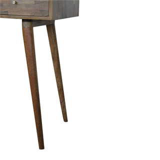Clio Writing Desk Mango Wood Mixed Patchwork Drawer With Candle Knob