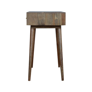 Clio Writing Desk Mango Wood Mixed Patchwork Drawer With Candle Knob