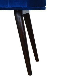 Cobalt Upholstered Bench Royal Blue Velvet Deep Button Tufted Rectangular Nordic Legs