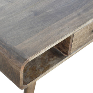 Slate Coffee Table with Drawer Open Loop Ends Mango Wood Grey Washed