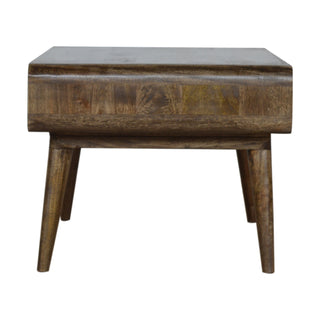 Slate Coffee Table with Drawer Open Loop Ends Mango Wood Grey Washed
