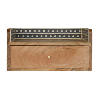 Bone Inlay Wall Mounted Bedside Table Dot Gallery Back Natural
