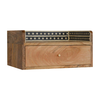 Bone Inlay Wall Mounted Bedside Table Dot Gallery Back Natural