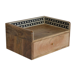 Bone Inlay Wall Mounted Bedside Table Dot Gallery Back Natural