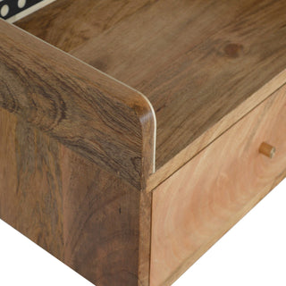 Bone Inlay Wall Mounted Bedside Table Dot Gallery Back Natural