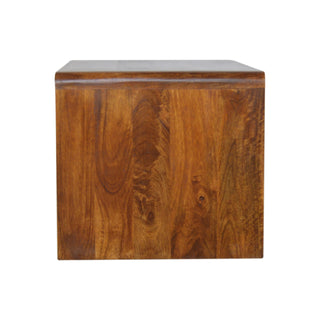 Pane Coffee Table Solid Mango Wood Glass Lower Shelf Slab Sides Chestnut