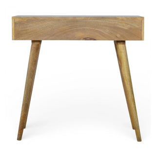 Mid-Century Modern Solid Wood Carved Console Table