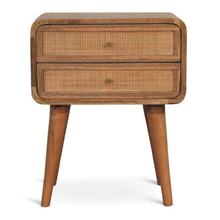 Larrisa Woven 2-Drawer Nightstand | Solid Wood & Rattan