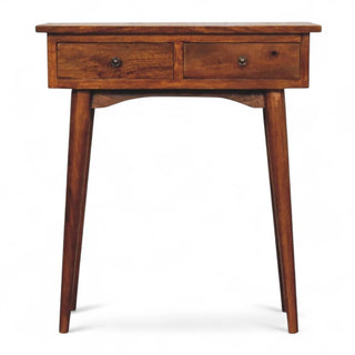 Mid-Century Modern Mini Chestnut Console Table