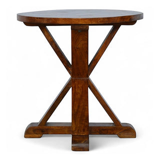 Chestnut Round Dining Table with Tristle Base | Solid Wood