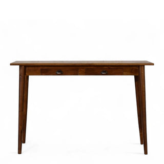 Mid-Century Modern Chestnut Writing Desk with 2 Drawers