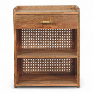 Mid-Century Modern Solid Wood Open Nightstand