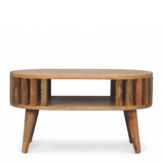 Vintage Mid-Century Round Solid Wood Coffee Table