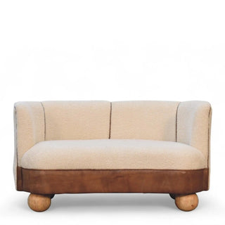 Boucle Cream Buffalo Small Sofa | Curved Back Design