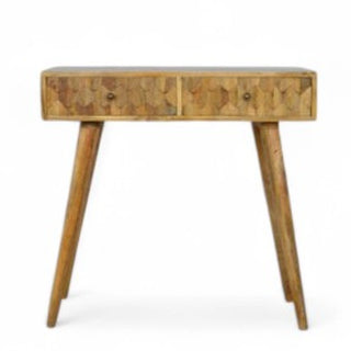 Mid-Century Modern Solid Wood Carved Console Table