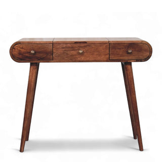 Honey Caramel Round Dressing Table | Solid Mango Wood