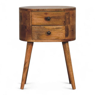 Mid-Century Modern Oak Rounded Nightstand | Solid Wood