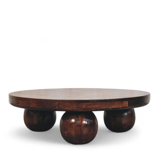 Mid-Century Modern Walnut Coffee Table with Ball Feet