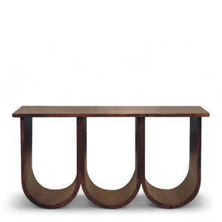 Triple Open Shelf Mid-Century Coffee Table | Solid Wood