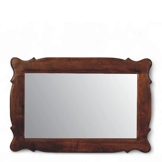 Chestnut Hand Carved Oblong Wall Mirror | Solid Wood Frame