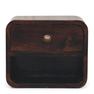 Mid-Century Modern Walnut Floating Nightstand with Open Slot