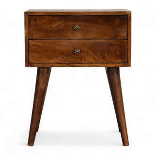 Mid-Century Modern Chestnut Solid Wood Nightstand