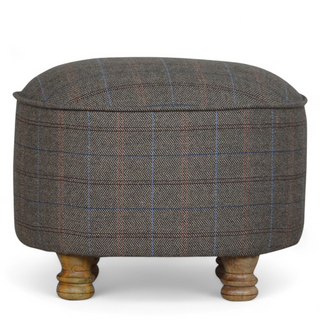Oval Multi Tweed Foot Stool | Soft Upholstery