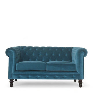 Teal Chesterfield Sofa | Handcrafted Cotton Velvet