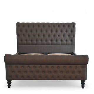 Multi Tweed Upholstered Bed Frame | Solid Wood Base