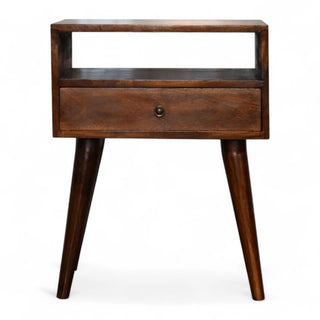 Mid-Century Modern Chestnut Solid Wood Nightstand